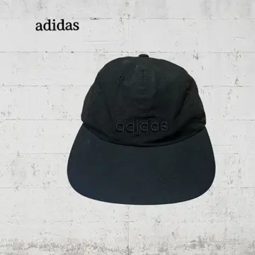 아디다스 로고 자수 야구 모자 백 조절 원톤 블랙 F753