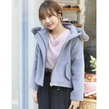 dazzlin 후드 부착 숏코트