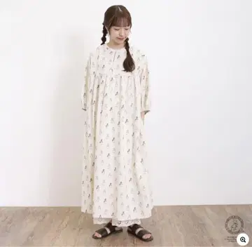사만사 모스모스 피터 래빗 올 패턴 원피스 롱 원피스 아이보리 고양이