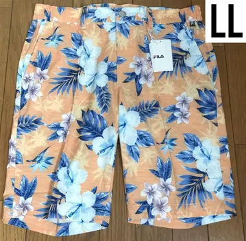 휠라 골프 꽃무늬 하프 팬츠 숏 팬츠 오렌지 LL 휠라 신상