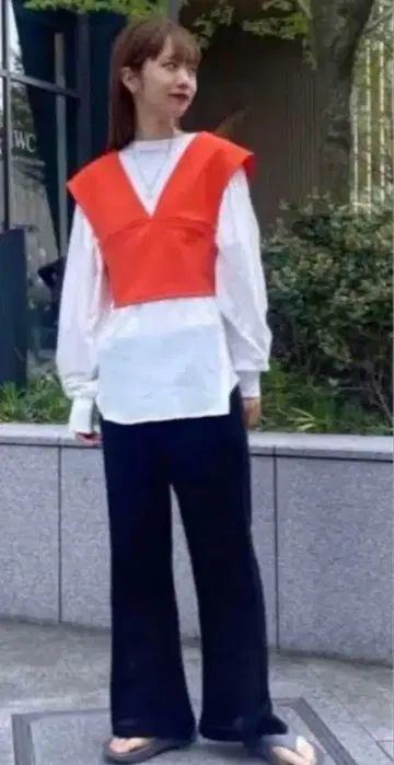 PHEENY 피니 암젠 뷔스티에 베스트 오렌지 레이어드