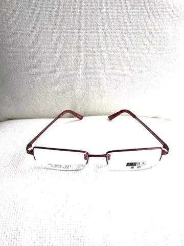 미사용 새상품 안경 프레임 ABBA 레드 하프 프레임(일본식)