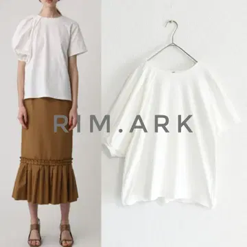 RIM.ARK 턱 슬리브 풀오버 비대칭 화이트 림 아크