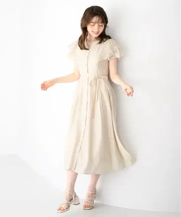 더블 프릴 셔츠 원피스