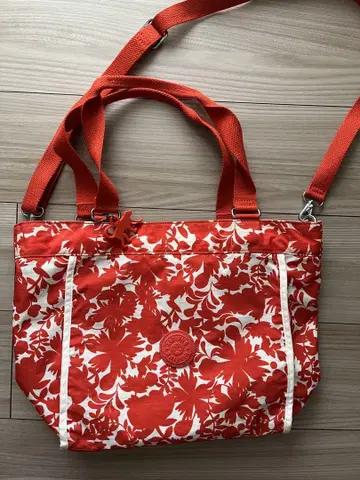 Kipling 2way 백 꽃무늬 오렌지