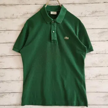 라코스테 LACOSTE 피케 셔츠 그린 슬림 핏 남성용 M 상당 반팔