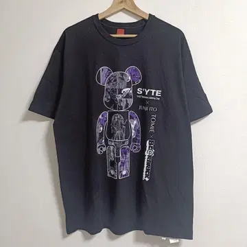S'YTE 이토 준지 베어브릭 티셔츠 콜라보 블랙 L