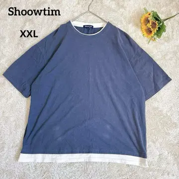 쇼 타임] 오버 사이즈 티셔츠 컷소 블루 XXL