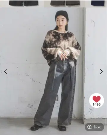 JEANASIS 턱 데님 와이드 팬츠