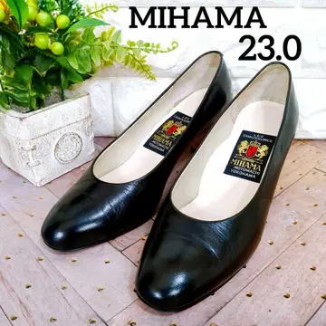 MIHAMA 미하마 펌프스 블랙 가죽 관혼상제