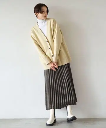 UNFILO 플리츠 스커트 2023AW 카키 S