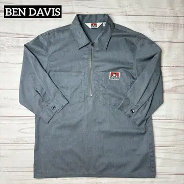 구제 의류 BEN DAVIS 벤 데이비스 7부 소매 하프 지퍼 워크 셔츠