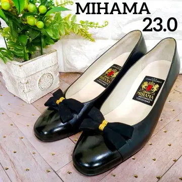 MIHAMA 미하마 펌프스 리본 골드 가죽 브라이덜 23.0