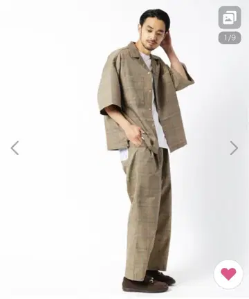 프릭스스토어 브라운 체크 무늬 셋업