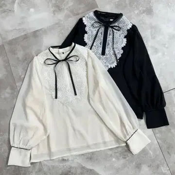AnMILLE 요크 레이스 쉬폰 BS 요크 레이스 쉬폰 블라우스 화이트