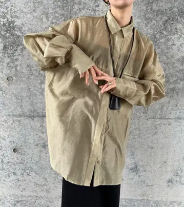 selectMOCA 시어 오버 셔츠 카키