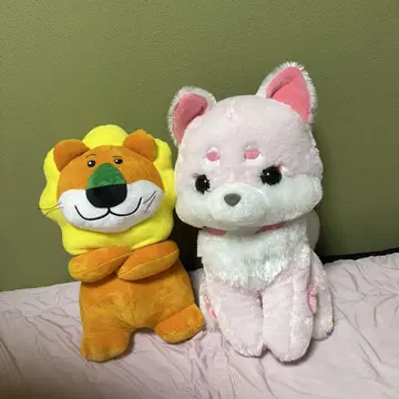 사자와 개 봉제 인형 세트