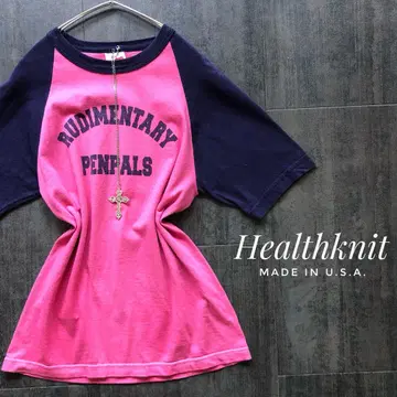 USA제 healthknit 티셔츠 맥브링 헤이세이 갸루 피치 T XS