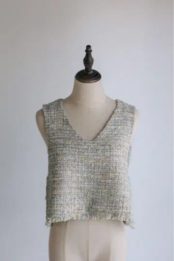 pois 포아 트위드 베스트 tweed vest 블루