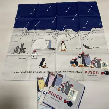 핑구 펭귄 디자인 손수건 1996년 제작 4장