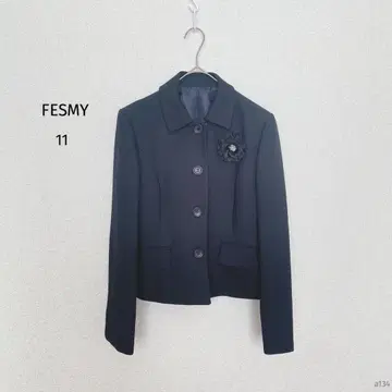 FESMY| 포멀 자켓 [11] 코사지 싱글 브레스트 다크 네이비