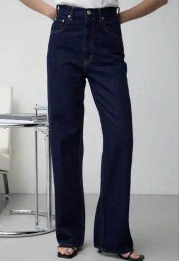 AZUL DENIM 하이 웨스트 와이드 데님 M 사이즈 원 워시