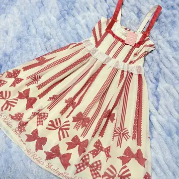 Shirley temple 리본 프린트 잔스카