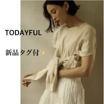 택 포함 새상품 TODAYFUL 투데이풀 슬리브 슬릿 롱 티셔츠