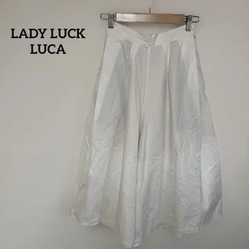 LADY LUCK LUCA 화이트 와이드 팬츠