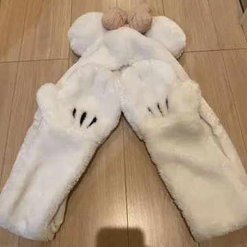 디즈니 미니 머플러 팬 캡 화이트