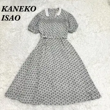 카네코 이사오 KANEKO ISAO 꽃무늬 A 라인 플레어 원피스
