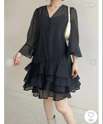 SNIDEL 오간자 프릴 미니 원피스