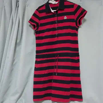 Munsingwear 레드 네이비 스트라이프 폴로 원피스 LL
