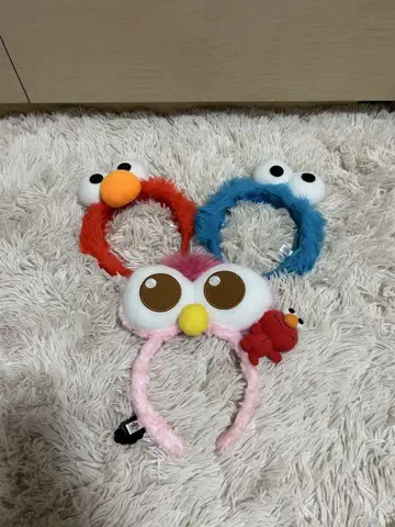 엘모 쿠키 몬스터 모피 머리띠 세트