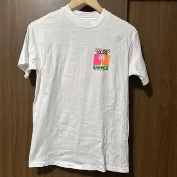 80s Hanes USA제 빈티지 티셔츠 하와이 서핑 샵 화이트