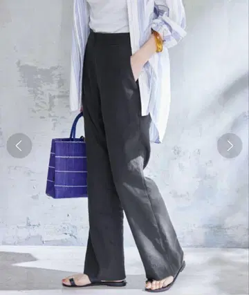 IENA 린넨 스트레치 세미 배기 팬츠