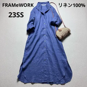 23SS 프레임워크 프렌치 린넨 셔츠 원피스 린넨 100%
