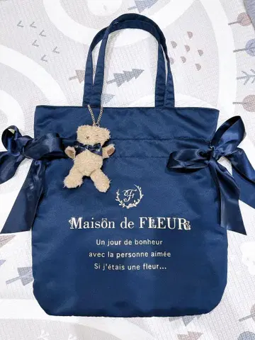 Maison de FLEUR 베어 토트백 더블 리본