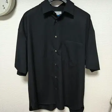 MAISON SPECIAL 반팔 셔츠 블랙 울 100%
