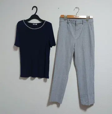 묶음 판매*코디 판매*깔끔한*비쥬*체크 팬츠*업무복*오피스*엄마