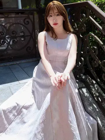 헤르립토 클래식 플로럴 자카드 드레스 M