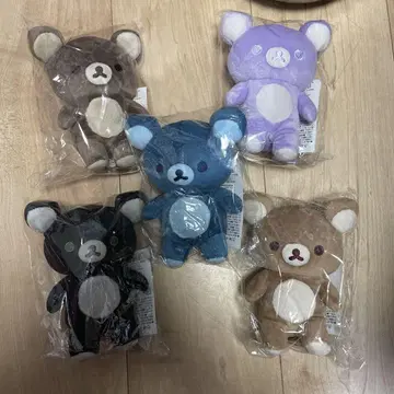 봉제 인형 5개 세트 (브라운, 블루, 퍼플, 블랙, 베이지)