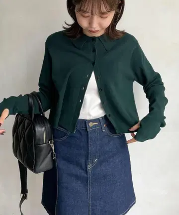 CAPRICIEUX LE'MAGE 옷깃이 있는 짧은 가디건