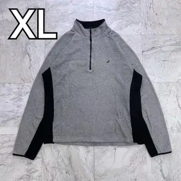 노티카 플리스 자켓 하프 지퍼 남성용 XL 그레이 자수 로고