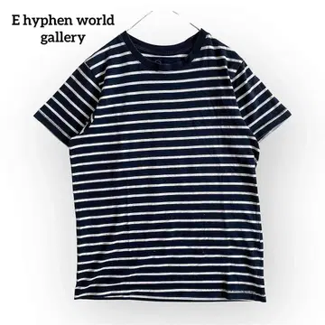 E hyphen world gallery 보더 반팔 티셔츠 [M] 코튼