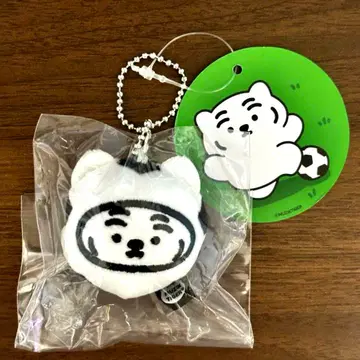 무지크 타이거 봉제 인형 키링 화이트 호랑이 축구공