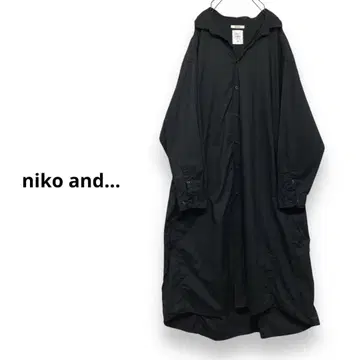 niko and... 마르세 와이어가 들어간 롱 셔츠 원피스 블랙