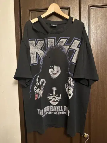 KISS 빈티지 티셔츠 데미지 있음