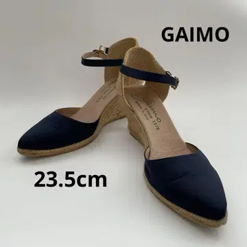 gaimo 에스파드리유 새틴 스트랩 샌들 네이비 23.5