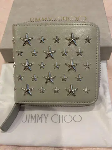 JIMMY CHOO 별 모양 스터드 남성용 접이식 지갑 라이트 그레이